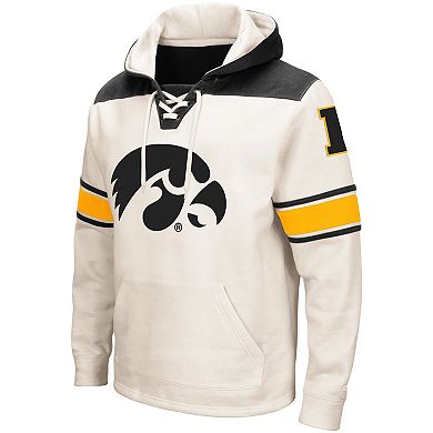 Men's Colosseum Cream Iowa Hawkeyes 2.0 Lace-Up Pullover Hoodie