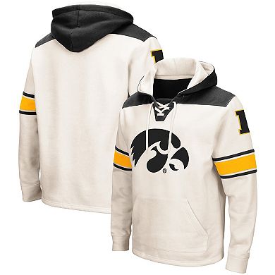 Men's Colosseum Cream Iowa Hawkeyes 2.0 Lace-Up Pullover Hoodie