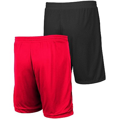 Men's Colosseum Black/Scarlet Nebraska Huskers Wiggum Reversible Shorts