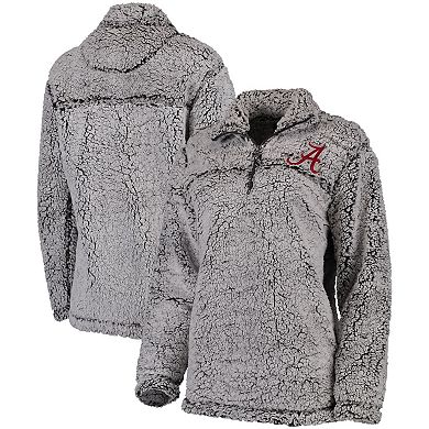 Women's Gray Alabama Crimson Tide Sherpa Super Soft Quarter-Zip Pullover Jacket