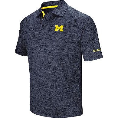 Men's Colosseum Navy Michigan Wolverines Down Swing Polo