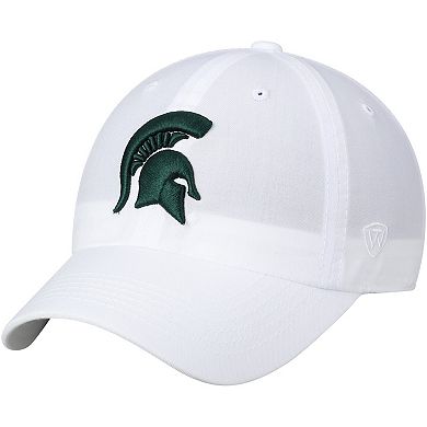 Men's Top of the World White Michigan State Spartans Primary Logo Staple Adjustable Hat
