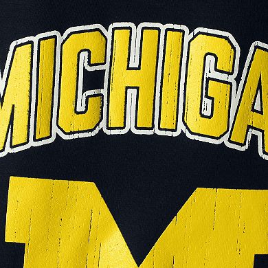 Youth Champion Navy Michigan Wolverines Strong Mascot T-Shirt