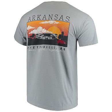 Men's Gray Arkansas Razorbacks Comfort Colors Campus Scenery T-Shirt