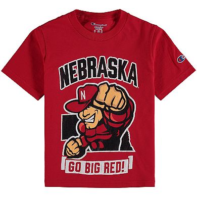 Youth Champion Scarlet Nebraska Huskers Strong Mascot T-Shirt