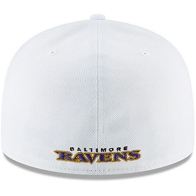 Men's New Era White Baltimore Ravens Omaha 59FIFTY Fitted Hat