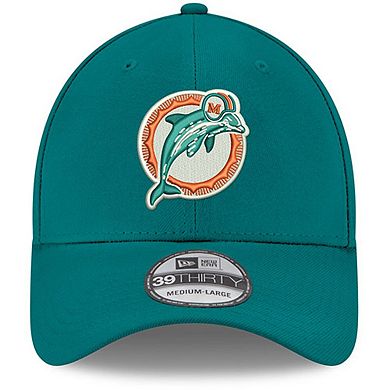 Men's New Era Aqua Miami Dolphins Team Classic Throwback 39THIRTY Flex Hat