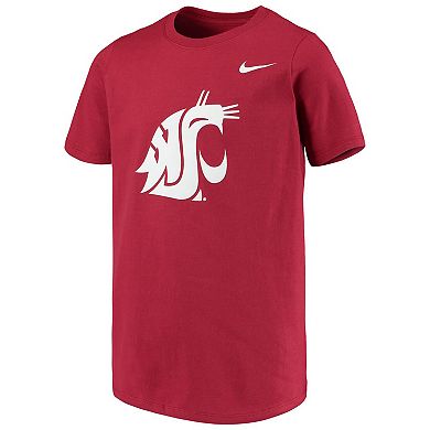 Youth Nike Crimson Washington State Cougars Cotton Logo T-Shirt