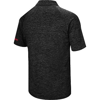 Men's Colosseum Black Nebraska Huskers Down Swing Polo