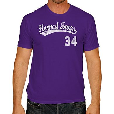 Men's Original Retro Brand Jake Arrieta Purple TCU Horned Frogs NCAA Baseball T-Shirt