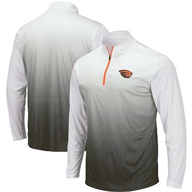 Men's Colosseum Gray Oregon State Beavers Magic Team Logo Quarter-Zip Jacket