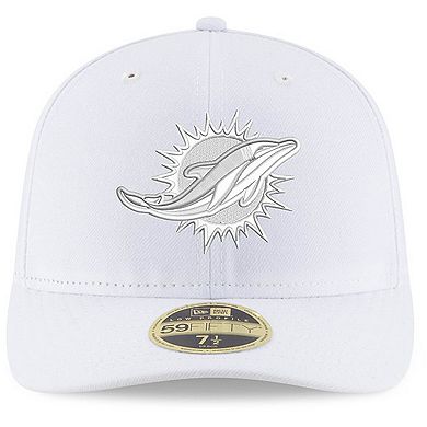 Men's New Era Miami Dolphins White on White Low Profile 59FIFTY Fitted Hat