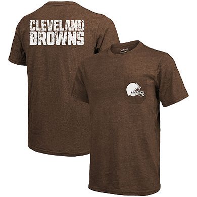 Cleveland Browns Majestic Threads Tri-Blend Pocket T-Shirt - Brown