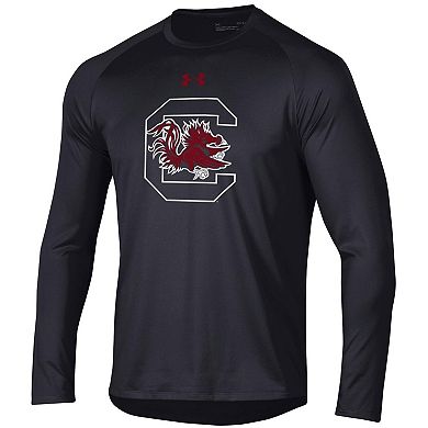 Men's Under Armour Black South Carolina Gamecocks School Logo Tech 2.0 Performance Long Sleeve T-Shirt