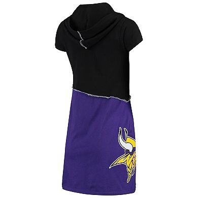 Women's Refried Apparel Black/Purple Minnesota Vikings Sustainable Hooded Mini Dress
