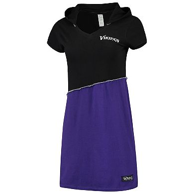 Women's Refried Apparel Black/Purple Minnesota Vikings Sustainable Hooded Mini Dress