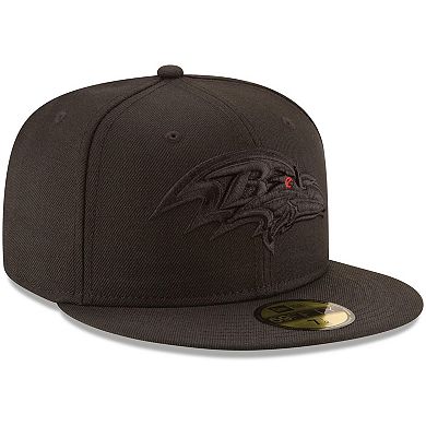 Men's New Era Baltimore Ravens Black on Black 59FIFTY Fitted Hat