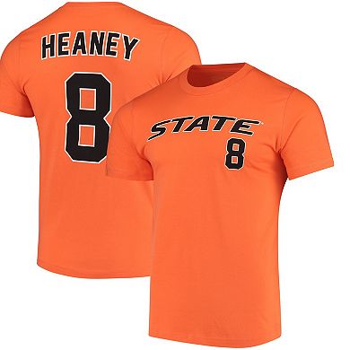 Men's Original Retro Brand Andrew Heaney Orange Oklahoma State Cowboys Baseball Name & Number T-Shirt