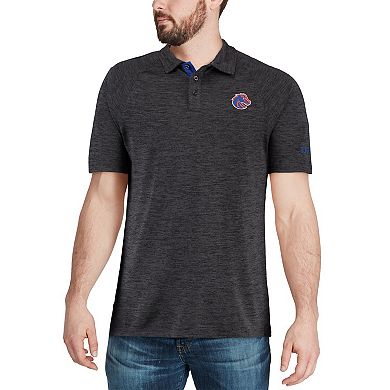 Men's Colosseum Heathered Black Boise State Broncos Down Swing Polo