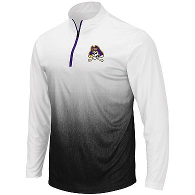 Men's Colosseum Gray ECU Pirates Magic Team Logo Quarter-Zip Jacket