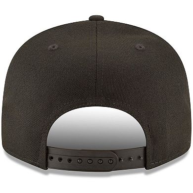 Los Angeles Angels New Era Black on Black 9FIFTY Team Snapback Adjustable Hat - Black