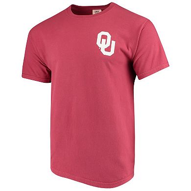 Men's Crimson Oklahoma Sooners Baseball Flag Comfort Colors T-Shirt