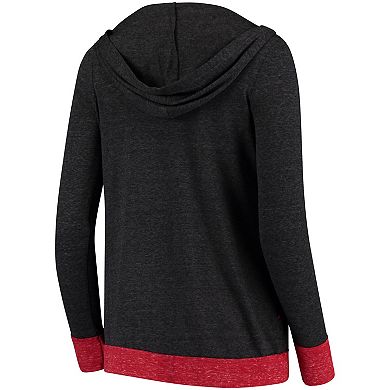 Women's Colosseum Charcoal Iowa State Cyclones Steeplechase Open Hooded Tri-Blend Cardigan
