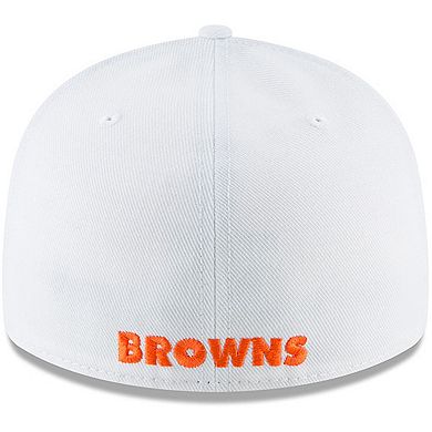 Men's New Era White Cleveland Browns Omaha Low Profile 59FIFTY Fitted Hat