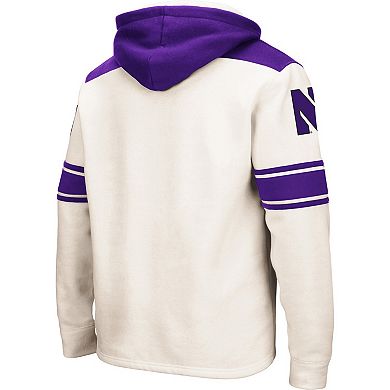 Men's Colosseum Cream Northwestern Wildcats 2.0 Lace-Up Pullover Hoodie