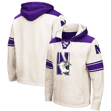 Men's Colosseum Cream Northwestern Wildcats 2.0 Lace-Up Pullover Hoodie