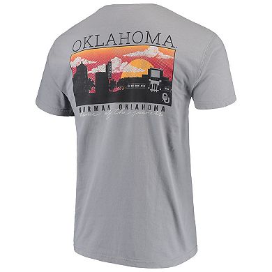Men's Gray Oklahoma Sooners Comfort Colors Campus Scenery T-Shirt
