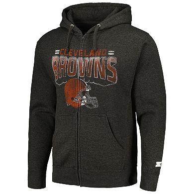 Men's G-III Sports by Carl Banks Charcoal Cleveland Browns Perfect Season Full-Zip Hoodie