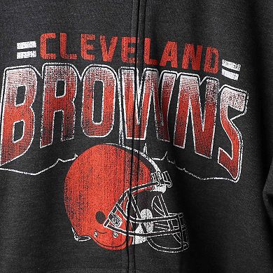 Men's G-III Sports by Carl Banks Charcoal Cleveland Browns Perfect Season Full-Zip Hoodie