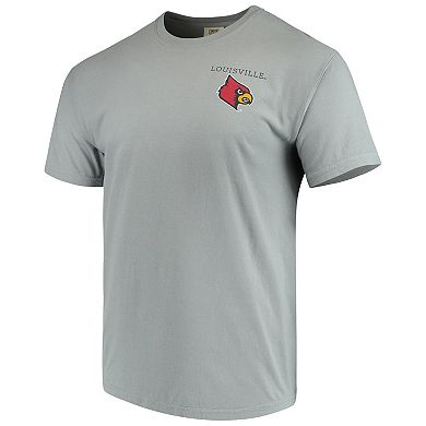 Men's Gray Louisville Cardinals Team Comfort Colors Campus Scenery T-Shirt