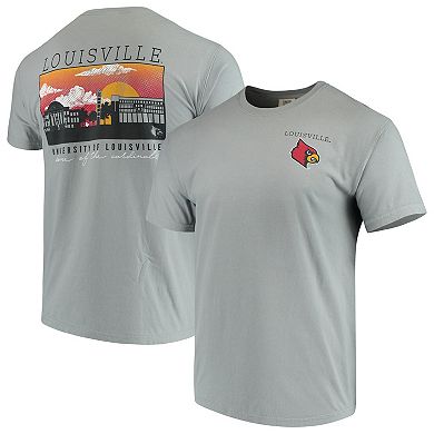 Men's Gray Louisville Cardinals Team Comfort Colors Campus Scenery T-Shirt