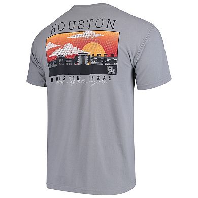 Houston Cougars Comfort Colors Campus Scenery T-Shirt - Gray