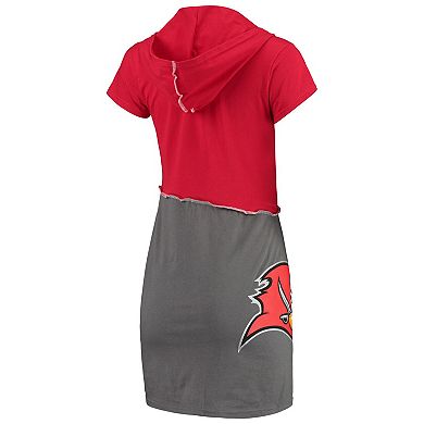Women's Refried Apparel Red/Pewter Tampa Bay Buccaneers Sustainable Hooded Mini Dress