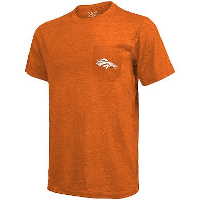 Denver Broncos Majestic Threads Tri-Blend Pocket T-Shirt - Orange