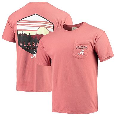 Men's Crimson Alabama Crimson Tide Landscape Shield Comfort Colors Pocket T-Shirt