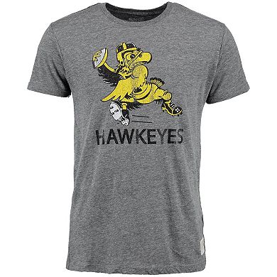 Men's Original Retro Brand Heather Gray Iowa Hawkeyes Vintage Tri-Blend T-Shirt