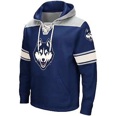 Men's Colosseum Navy UConn Huskies 2.0 Lace-Up Pullover Hoodie