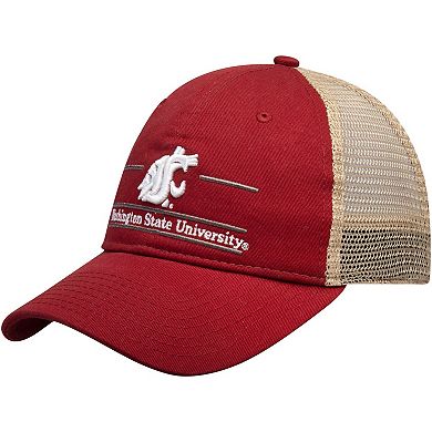 Men's The Game Crimson Washington State Cougars Split Bar Trucker Adjustable Hat