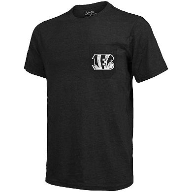 Cincinnati Bengals Majestic Threads Tri-Blend Pocket T-Shirt - Black