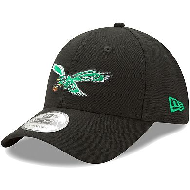 Men's New Era Black Philadelphia Eagles The League Throwback 9FORTY Adjustable Hat