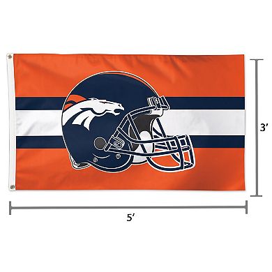 WinCraft Denver Broncos Single-Sided 3' x 5' Deluxe Helmet Flag