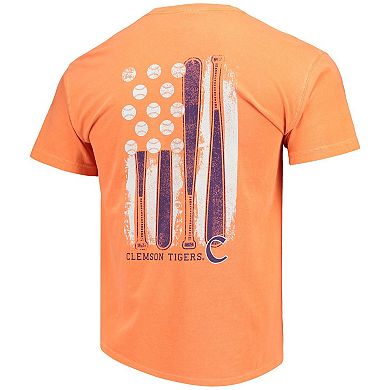 Men's Orange Clemson Tigers Baseball Flag Comfort Colors T-Shirt