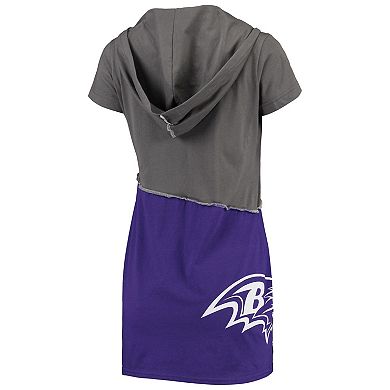 Women's Refried Apparel Charcoal/Purple Baltimore Ravens Sustainable Hooded Mini Dress