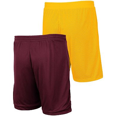 Men's Colosseum Gold/Maroon Arizona State Sun Devils Wiggum Reversible Shorts
