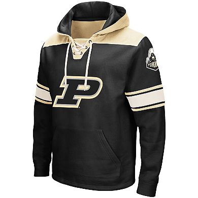 Men's Colosseum Black Purdue Boilermakers 2.0 Lace-Up Pullover Hoodie