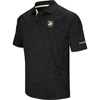 Men's Colosseum Black Army Black Knights Down Swing Polo